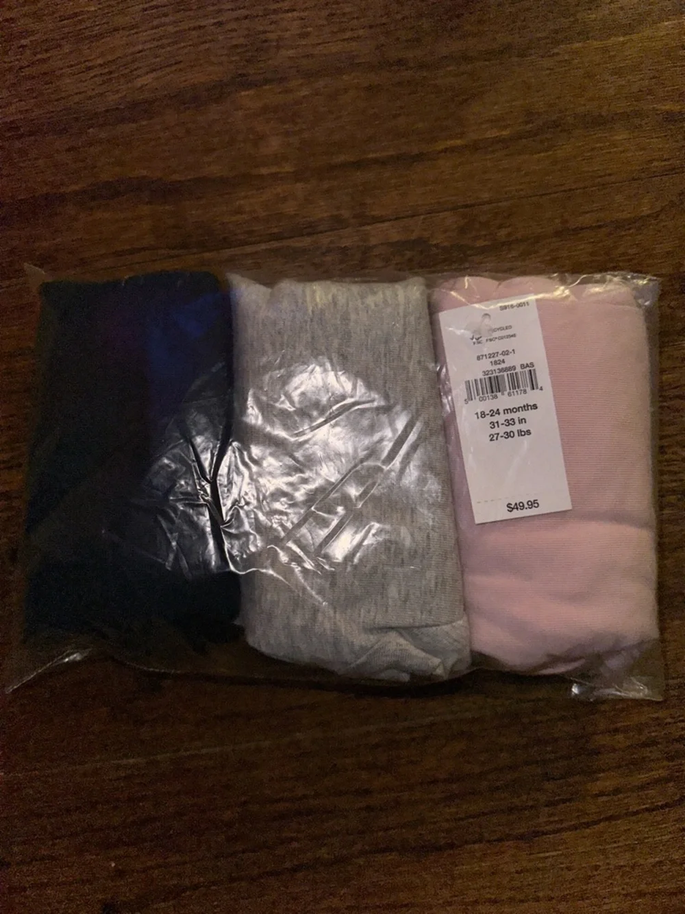 GAP 3-Pack Kids Leggings - Pink, Gray & Navy - NWT 18-24 Months